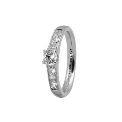 Christina Collect sølvring fra Christina Jewelry & Watches med 7 hvide zirkonia – elegant design.